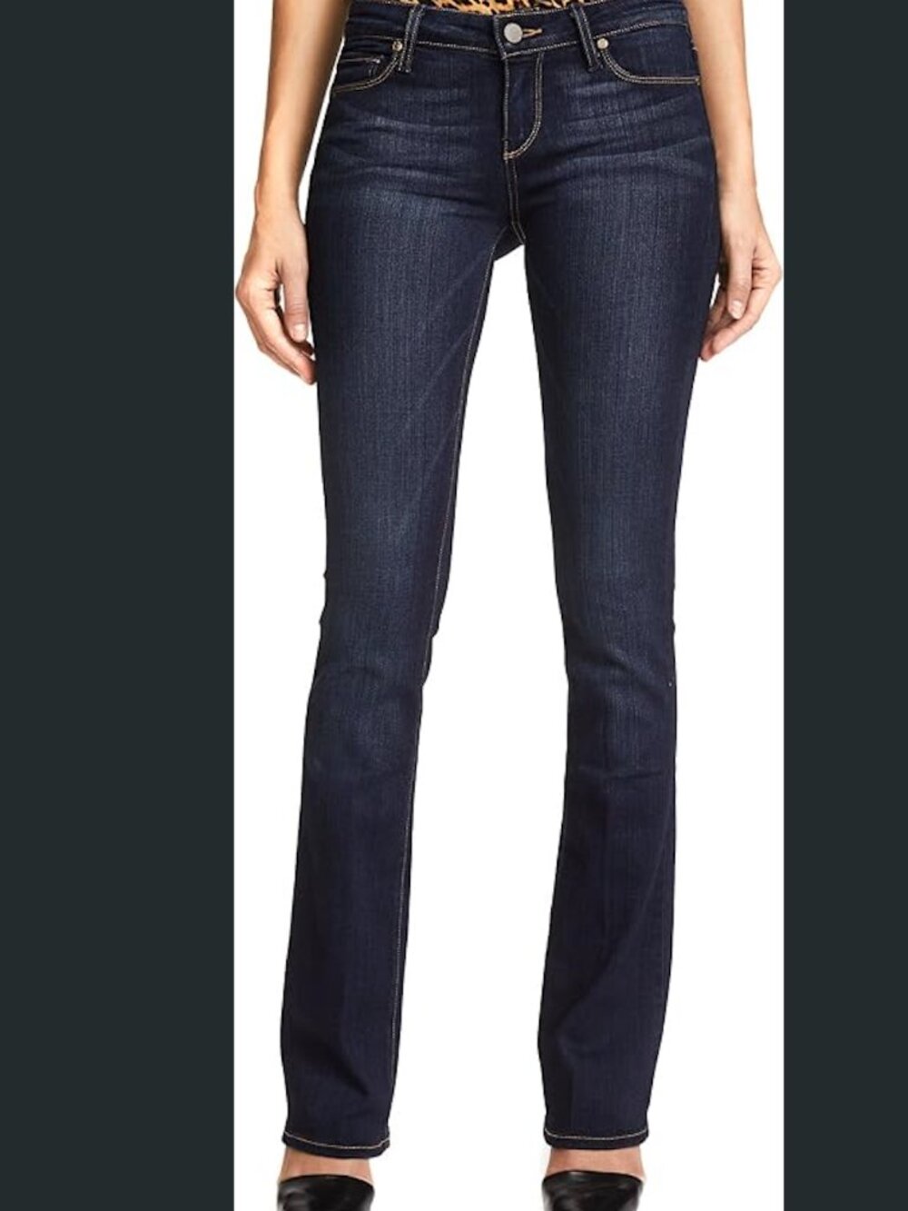 PAIGE Manhattan Armstrong Dark Wash Mid Rise Bootcut Jeans 32" Inseam Size 26 - Picture 1 of 11